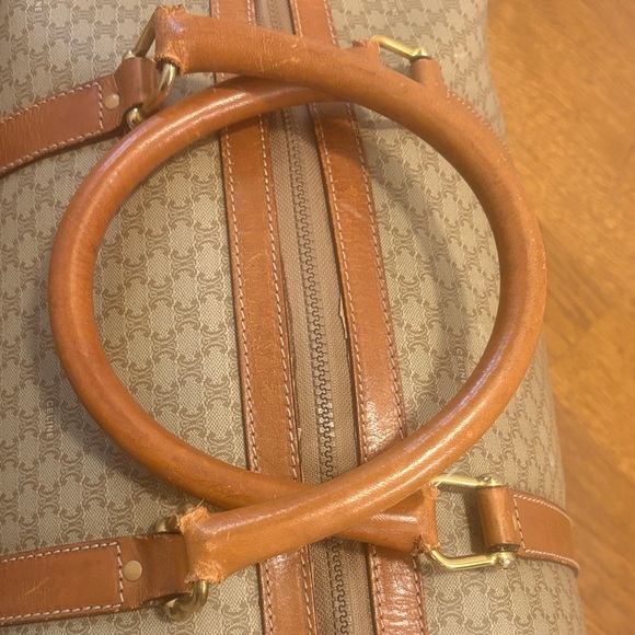 Celine Leather-Trim large Brown Patterned Travel Duffel Bag - Picture 4 of 9